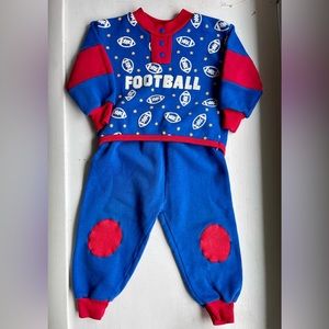 Vintage Toddler/Kids Football 2 Piece Sweatsuit Set